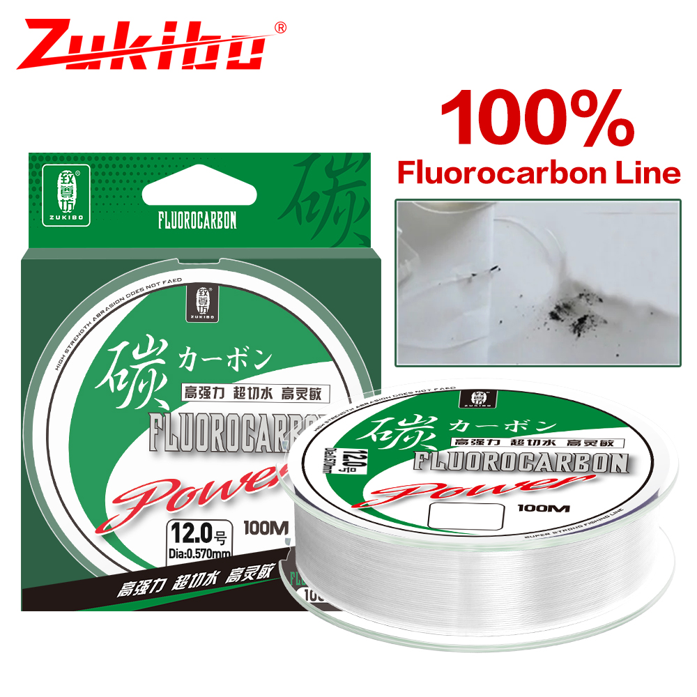 Ice Fishing Line - Zukibo 50M 100M 100% Fluorkoolstofvislijn Supersterk